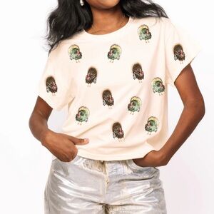 QUEEN OF SPARKLES Sequin Turkey Tee NWOT